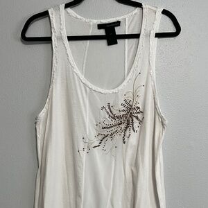 Calvin Klein white tank w sparkle design Size L